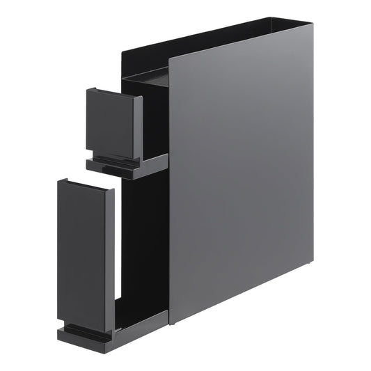 Ordnung Pro Ausziehbares 2-stöckiges Gewürzregal, Stahl/Polypropylen, Schwarz – 12,5 x 50–93 x 52,5 cm