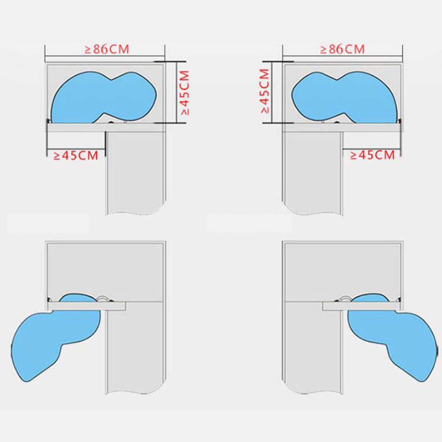 Ordnung Pro Ausziehbares Küchen-Eckkarussell mit Doppelregal für 900-mm-Schränke – Soft-Close, Weiß, Links