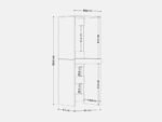 Ordnung Pro Überbauschrank für Waschmaschine & Trockner mit ausziehbarer Arbeitsplatte, 66 x 187 x 65 cm, Kaschmir – Bild 8