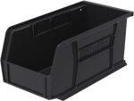 Ordnung Pro Stapelbare Kunststoff-Aufbewahrungsboxen für Garage & Küche – 27,6 x 14 x 12,7 cm, Schwarz, 12er-Set – Bild 4