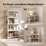 Ordnung Pro Schwerlastregal Lagerregal mit verstellbaren MDF-Böden, Weiß – 40 x 90 x 180 cm – Bild 5