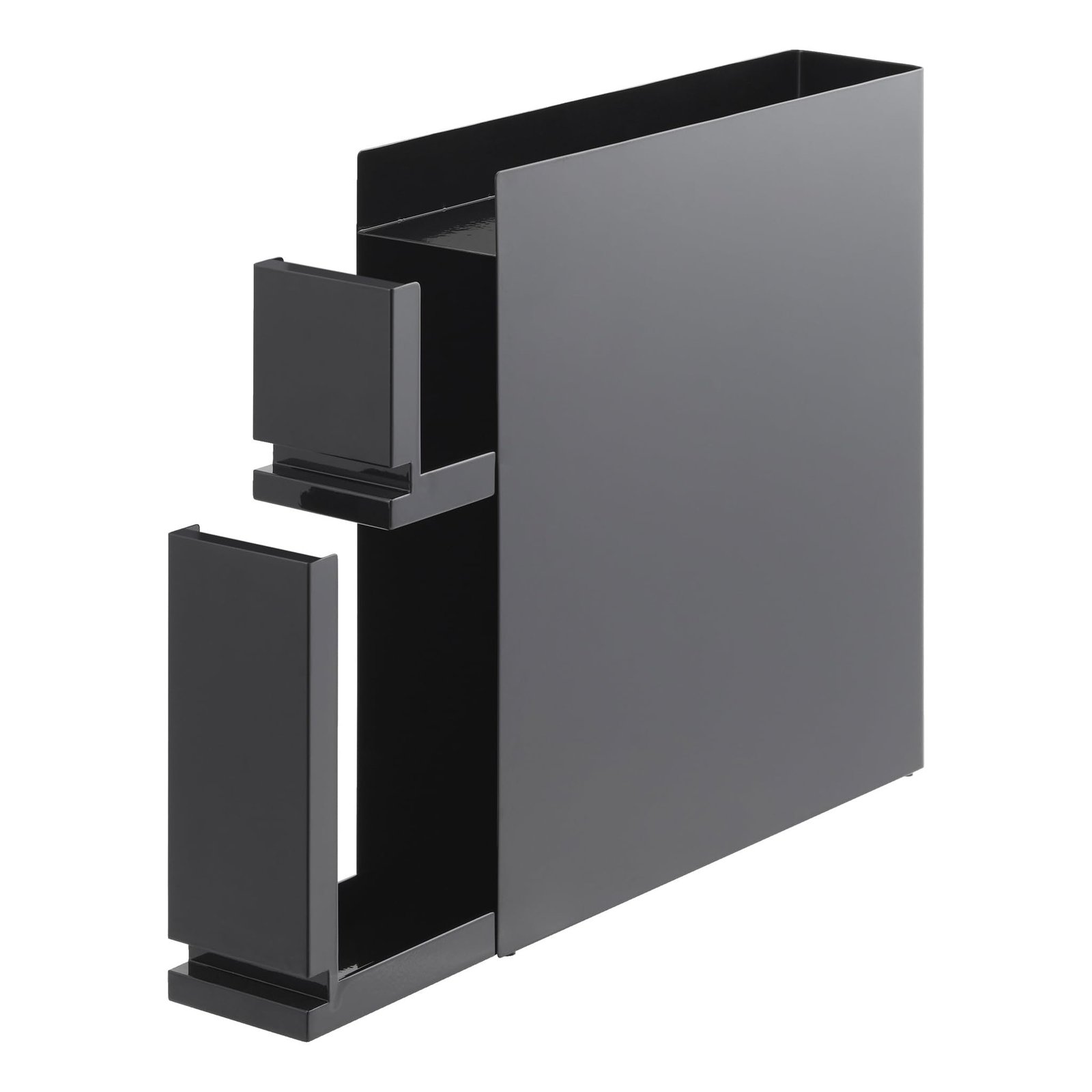 51nBCsqVbcL Ordnung Pro Ausziehbares 2-stöckiges Gewürzregal, Stahl/Polypropylen, Schwarz – 12,5 x 50–93 x 52,5 cm – Bild 1