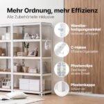 Ordnung Pro Schwerlastregal Lagerregal mit verstellbaren MDF-Böden, Weiß – 40 x 90 x 180 cm – Bild 4