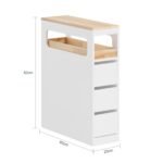 Ordnung Pro Schmaler Badezimmerschrank auf Rollen mit 3 Schubladen, Weiß – 65 x 23 x 82 cm – Bild 8