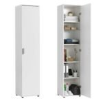 Ordnung Pro Schmaler Mehrzweckschrank 40 cm mit 1 Tür & 4 Einlegeböden, Weiß – 40 x 35 x 184 cm – Bild 6