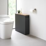 Ordnung Pro Auszieh-Regal mit Holzablage für Bad & Küche, Stahl, Japanisches Design, Schwarz – 56 x 14 x 55 cm – Bild 8