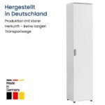 Ordnung Pro Schmaler Mehrzweckschrank 40 cm mit 1 Tür & 4 Einlegeböden, Weiß – 40 x 35 x 184 cm – Bild 2