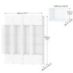 Ordnung Pro Modularer Kleiderschrank mit 20 Würfeln, Türen & Kleiderstange, Weiß – 145 x 46,5 x 183 cm – Bild 7
