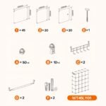 Ordnung Pro Modularer Kleiderschrank mit 20 Würfeln, Türen & Kleiderstange, Weiß – 145 x 46,5 x 183 cm – Bild 3