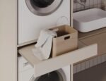 Ordnung Pro Überbauschrank für Waschmaschine & Trockner mit ausziehbarer Arbeitsplatte, 66 x 187 x 65 cm, Kaschmir – Bild 4