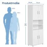 Ordnung Pro Badezimmer-Hochschrank mit 6 Fächern, Weiß – 70 x 35 x 187 cm, für Bad & Hauswirtschaftsraum – Bild 7