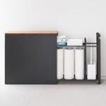 Ordnung Pro Auszieh-Regal mit Holzablage für Bad & Küche, Stahl, Japanisches Design, Schwarz – 56 x 14 x 55 cm – Bild 6