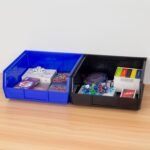 Ordnung Pro Stapelbare Kunststoff-Aufbewahrungsboxen für Garage & Werkstatt – 27,6 x 27,9 x 12,7 cm, Schwarz, 6er-Set – Bild 13