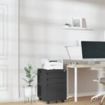 Ordnung Pro Abschließbarer Rollcontainer mit 3 Schubladen & Hängeregistratur, Stahl, Schwarz – 40 x 45 x 60 cm – Bild 8