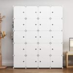 Ordnung Pro Tragbarer Kleiderschrank mit 20 Würfeln & 2 Kleiderstangen, Weiß – 180 x 142 x 45 cm – Bild 2