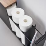 Ordnung Pro Auszieh-Regal mit Holzablage für Bad & Küche, Stahl, Japanisches Design, Schwarz – 56 x 14 x 55 cm – Bild 7