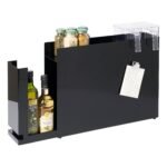 Ordnung Pro Ausziehbares Gewürzregal mit Schublade & Spritzschutz, Stahl/Polypropylen, Schwarz – 12,5 x 50–93 x 36,7 cm