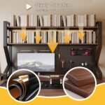 Ordnung Pro Schreibtisch-Aufsatzregal mit Lochplatten-Organizer für Büro & Homeoffice, Schwarz – 93 x 95 cm – Bild 6
