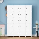 Ordnung Pro Tragbarer Kleiderschrank mit 20 Würfeln & 2 Kleiderstangen, Weiß – 180 x 142 x 45 cm – Bild 7