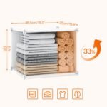 Ordnung Pro Modularer Kleiderschrank mit 20 Würfeln, Türen & Kleiderstange, Weiß – 145 x 46,5 x 183 cm – Bild 6