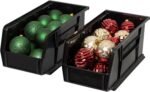 Ordnung Pro Stapelbare Kunststoff-Aufbewahrungsboxen für Garage & Küche – 27,6 x 14 x 12,7 cm, Schwarz, 12er-Set – Bild 6