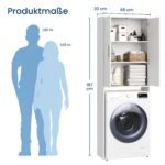Ordnung Pro Waschmaschinenschrank Hochschrank für Bad & Keller, Weiß – 65 x 30 x 187 cm – Bild 6