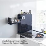 Ordnung Pro Ausziehbares 2-stöckiges Gewürzregal, Stahl/Polypropylen, Schwarz – 12,5 x 50–93 x 52,5 cm – Bild 9