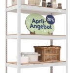 Ordnung Pro Schwerlastregal Lagerregal mit verstellbaren MDF-Böden, Weiß – 40 x 90 x 180 cm