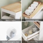 Ordnung Pro Schmaler Badezimmerschrank auf Rollen mit 3 Schubladen, Weiß – 65 x 23 x 82 cm – Bild 3
