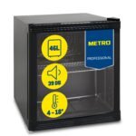 METRO Professional Mini-Kühlschrank GPC1046, Edelstahl/Glas, 43 x 48 x 51.5 cm, 46 L, schwarz