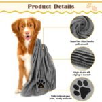 Hundehandtuch, 2 Stück Hundehandtuch Extra Saugfähig für Hunde Und Katzen, Grau Schnelltrocknend Haustier Mikrofaser Handtücher, 75 x 35 cm Hunde Handtuch für Katzen, Hunde Oder Andere Haustiere – Bild 4