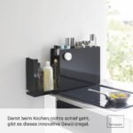 Ordnung Pro Ausziehbares Gewürzregal mit Schublade & Spritzschutz, Stahl/Polypropylen, Schwarz – 12,5 x 50–93 x 36,7 cm – Bild 10
