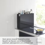 Ordnung Pro Ausziehbares Gewürzregal mit Schublade & Spritzschutz, Stahl/Polypropylen, Schwarz – 12,5 x 50–93 x 36,7 cm – Bild 9