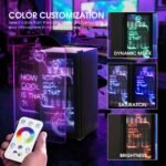 HCK 98L Getränkekühlschrank mit Cyberpunk RGB Beleuchtung, Minibar kleine Kühlschrank mit Glastür, lautlos 39dB, 0-15°C, Bierkühlschrank für Spielzimmer, Küche, Schwarz – Bild 5