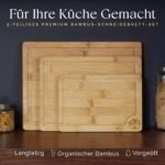 Deer & Oak Schneidebrett Holz Set 3-teiliges Vorgeölt Bambus Schneidebrett mit Griff & Saftrille, Küchenbrett, Schneidebretter Holz, Schneidbrett, Holzbrett Küche – Bild 2
