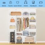 Ordnung Pro Tragbarer Kleiderschrank mit 20 Würfeln & 2 Kleiderstangen, Weiß – 180 x 142 x 45 cm – Bild 4