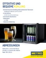 METRO Professional Mini-Kühlschrank GPC1046, Edelstahl/Glas, 43 x 48 x 51.5 cm, 46 L, schwarz – Bild 7