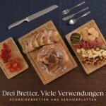 Deer & Oak Schneidebrett Holz Set 3-teiliges Vorgeölt Bambus Schneidebrett mit Griff & Saftrille, Küchenbrett, Schneidebretter Holz, Schneidbrett, Holzbrett Küche – Bild 8