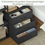 Ordnung Pro Freistehender Kleiderständer mit Rädern, Holzaufsatz & Stoffschubladen, Stahl, Schwarz – Bild 3